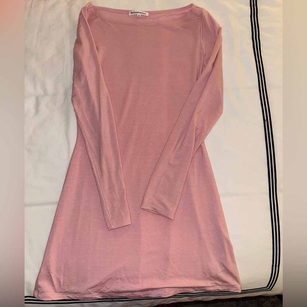 Reformation Pink Long Sleeve Dress - Picture 2 of 6